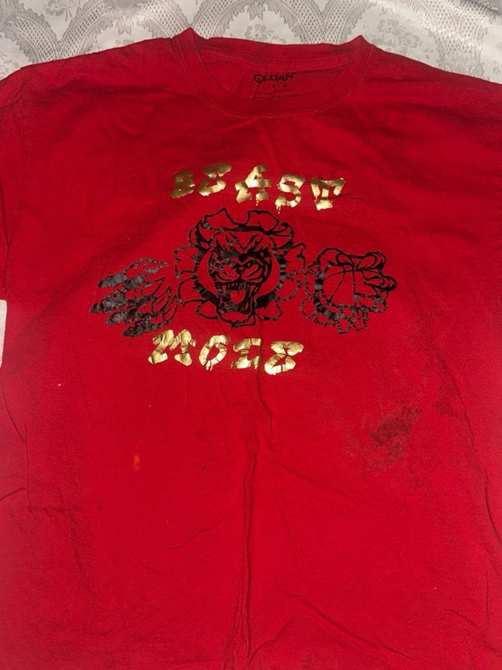 Red shirt “Beast Mode”
